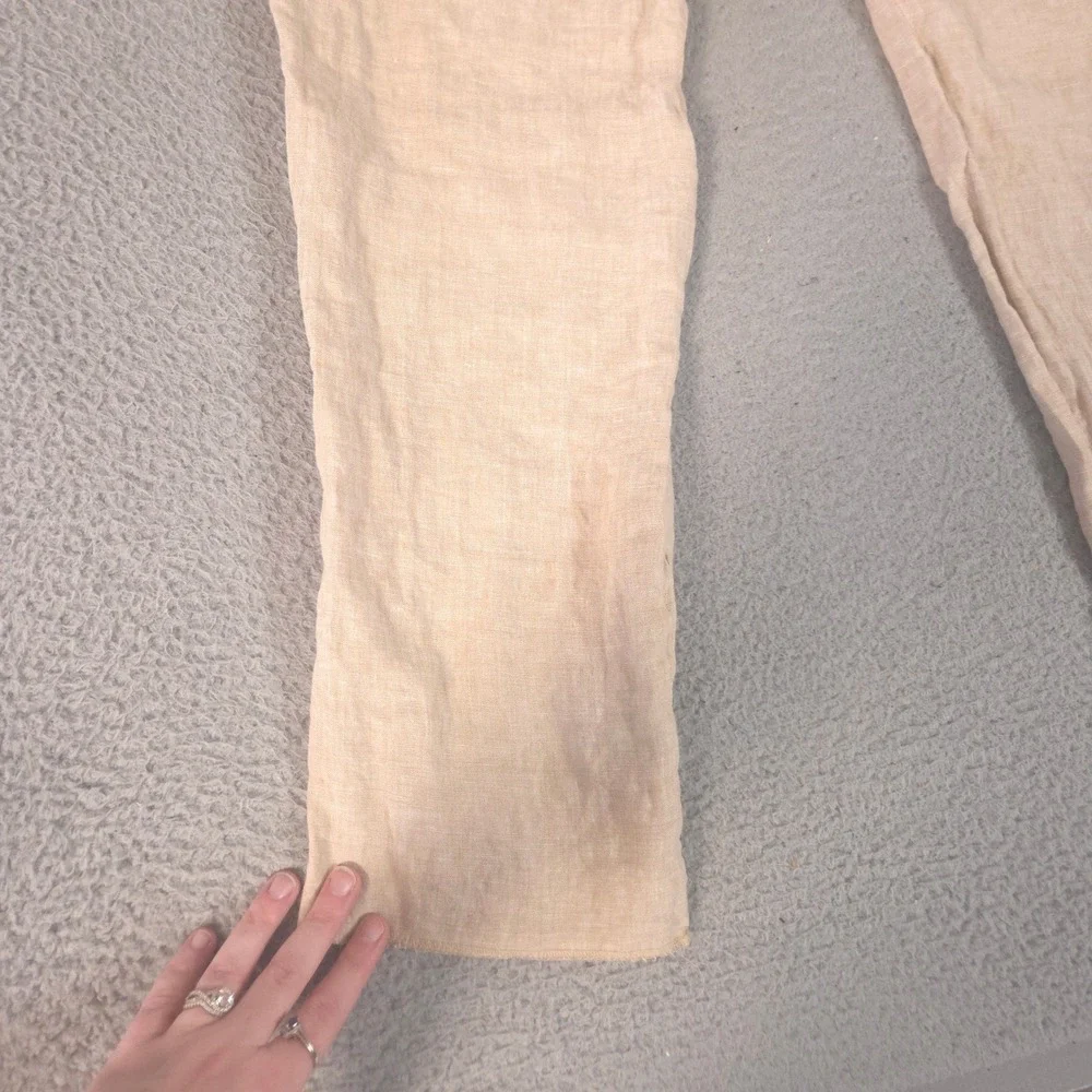 Tommy Hilfiger Pants Mens 34x30 Straight Leg 100% Linen Casual Beach Trousers